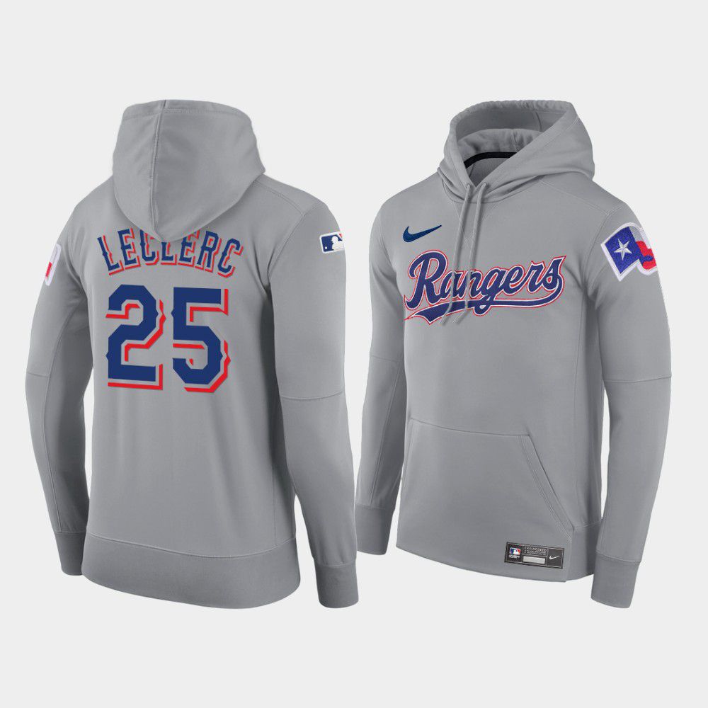 Men Texas Rangers #25 Leclerc gray road hoodie 2021 MLB Nike Jerseys->texas rangers->MLB Jersey